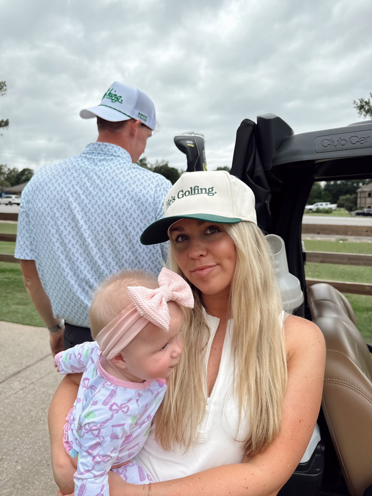 He's Golfing - Green Vintage Trucker Hat