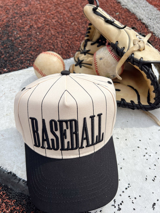 Baseball - Black Stripe Vintage Trucker Hat