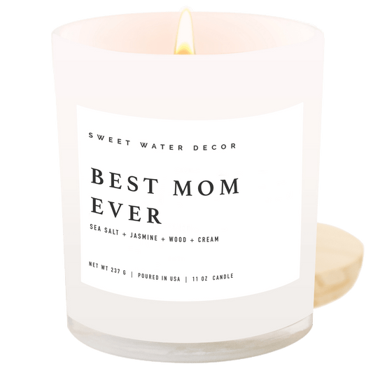 Best Mom Ever! Soy Candle - White Jar - 11 oz (Spa Day)