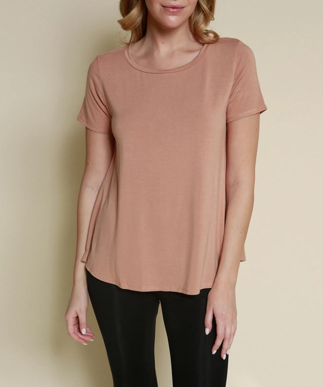 Bamboo Tee in Apricot