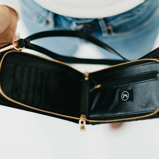 Woven Black Phone Bag