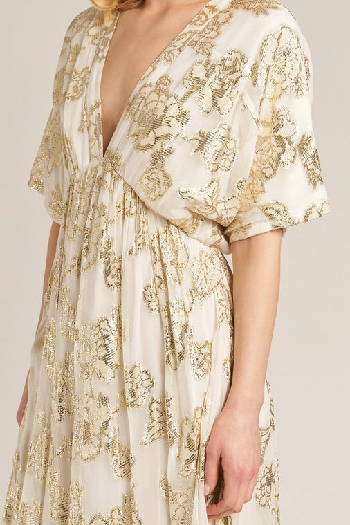 Gold Kimono Maxi Dress