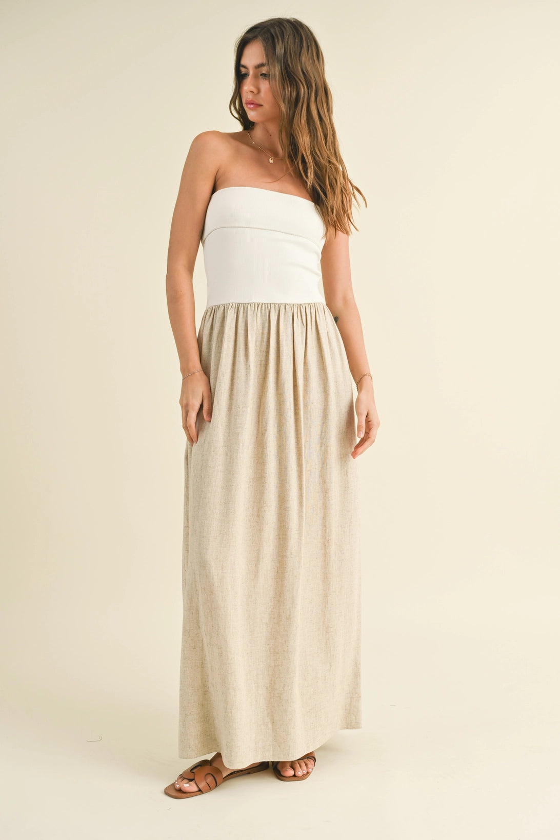 Linen Combo Dress