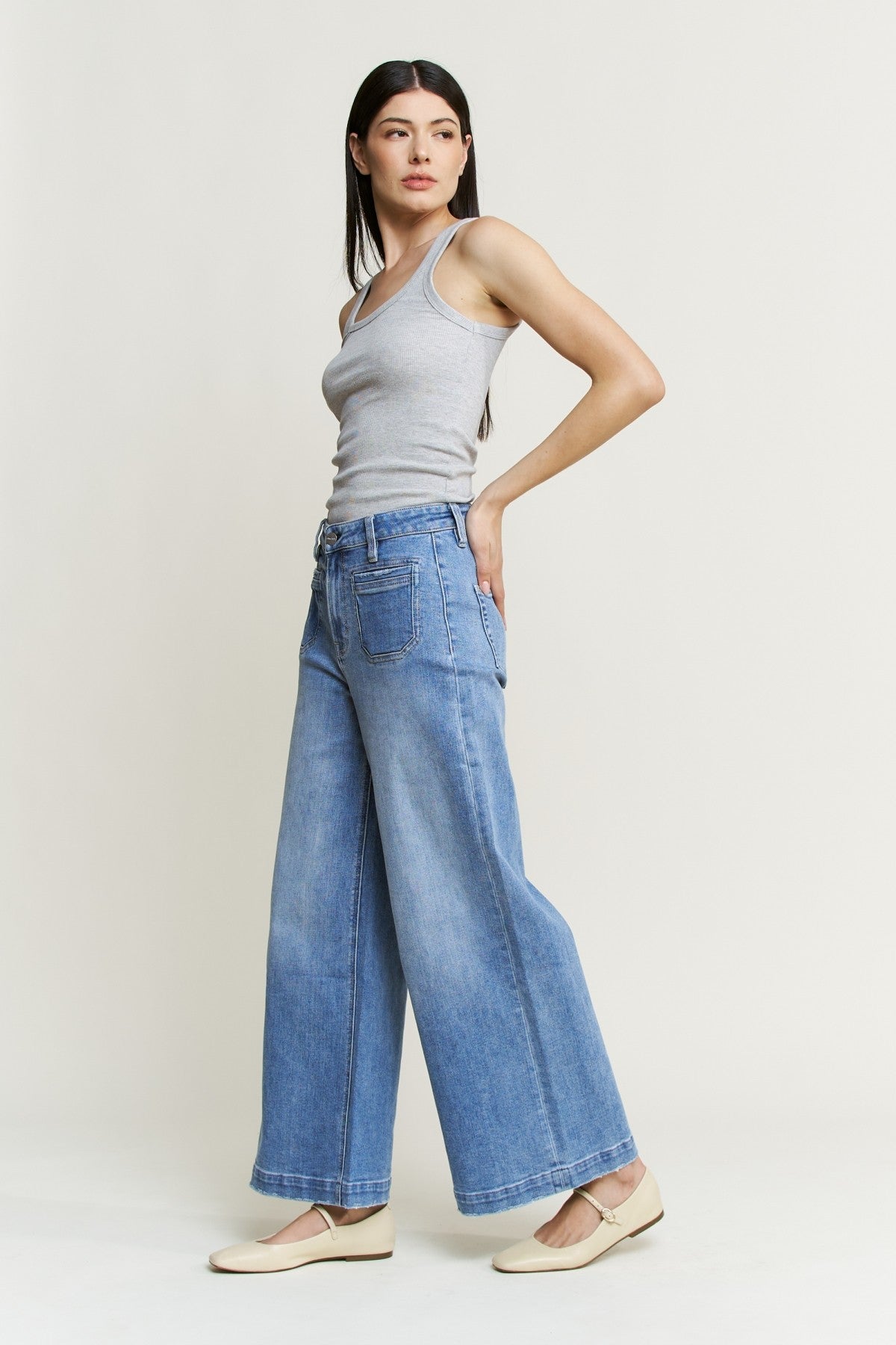 MICA Super High Ankle Wide Leg Jean