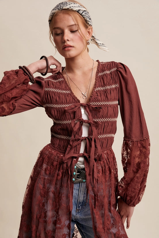 Embroidered Maxi Kimono