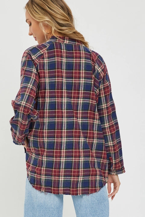 Burgundy Plaid Shirt