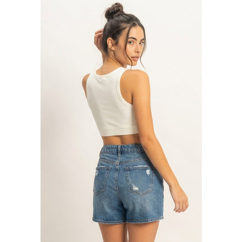 Marshmallow Cropped Tank