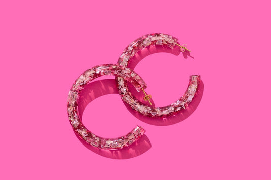 Blush Pink Confetti Hoops