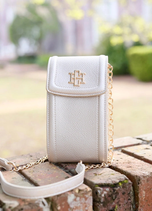 Paige Cell Phone Crossbody in Pearl