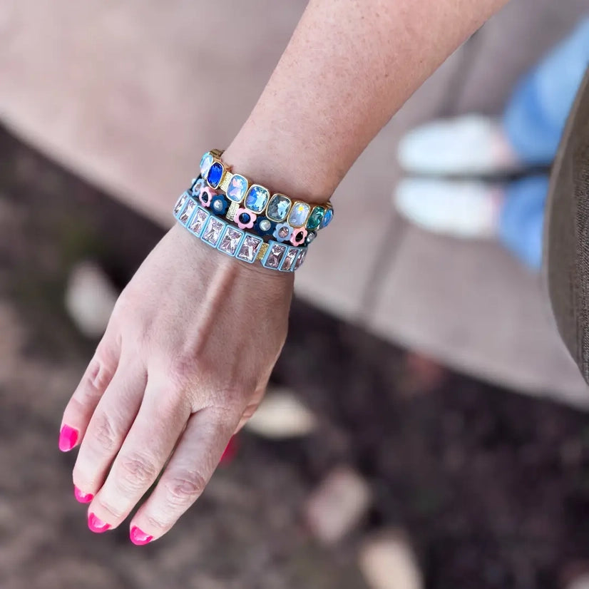 Estelle Blue Rectangle Stone Bracelet