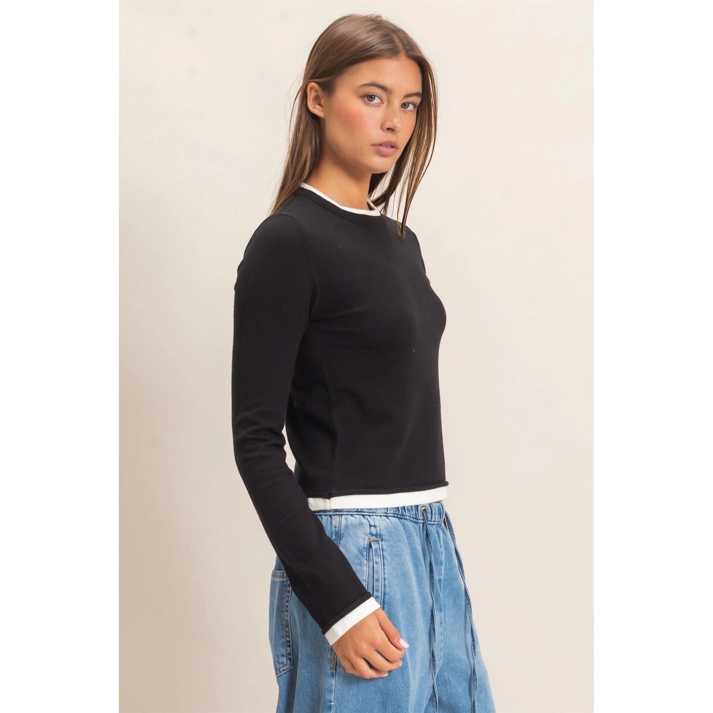 Black Layered Long Sleeve