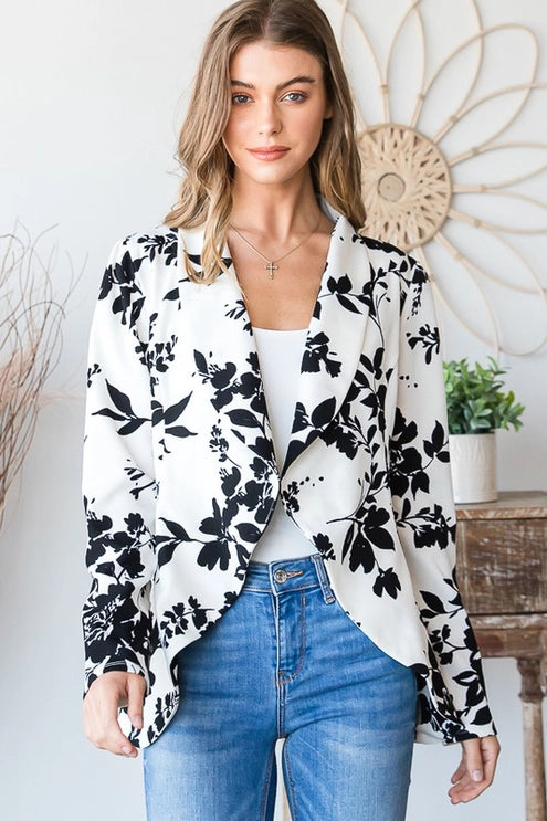 Floral Open Blazer