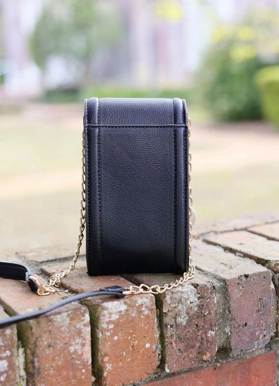 Paige Cell Phone Crossbody in Black