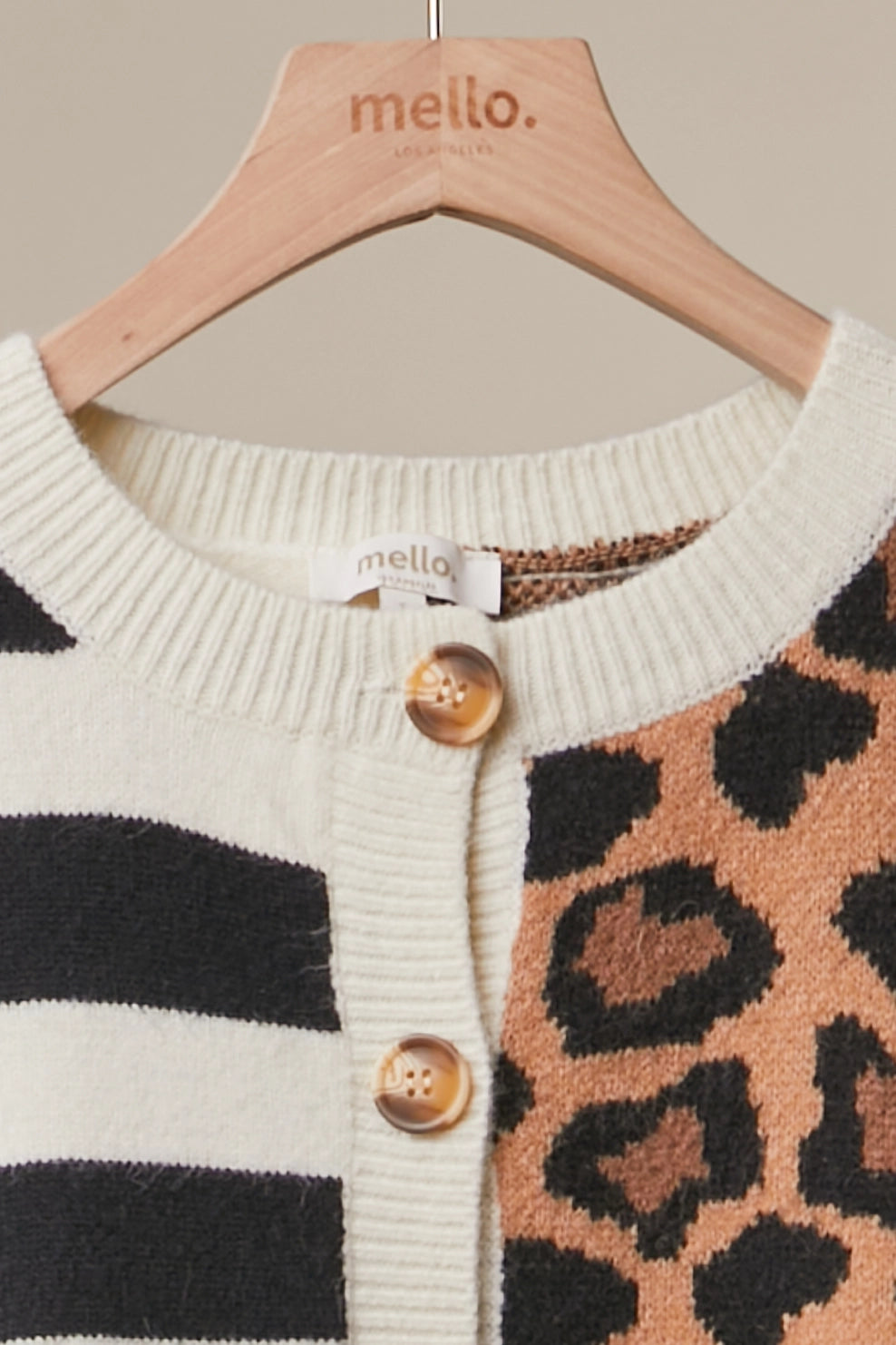 Bold Stripe & Leopard Cardigan