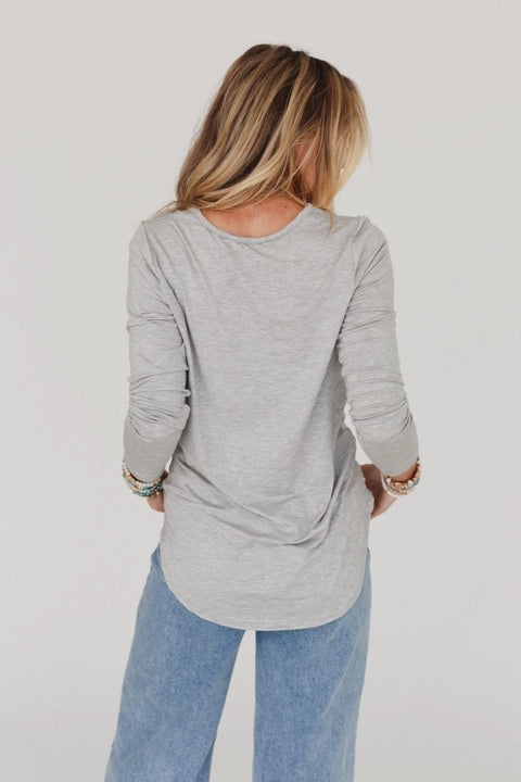 Heather Gray Long Sleeve Bralette Tee