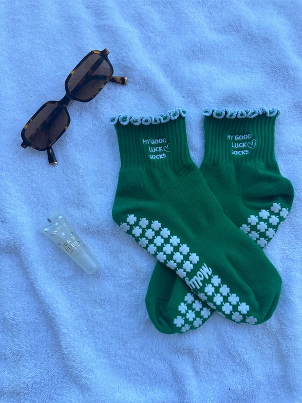 St. Baddie Shamrock Grip Socks
