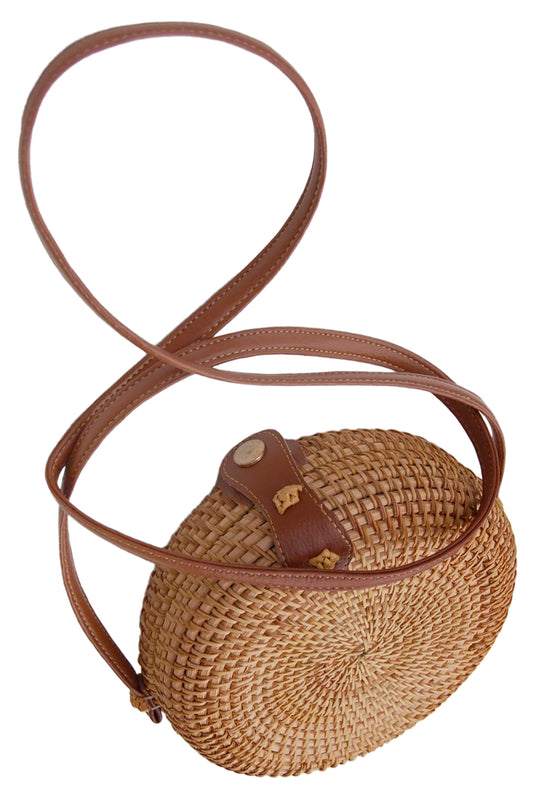 Genuine Rattan Straw Macaron Shell Bag