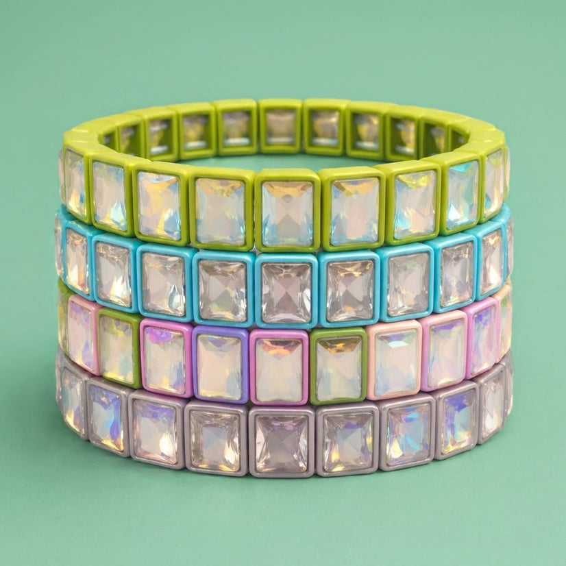 Estelle Blue Rectangle Stone Bracelet