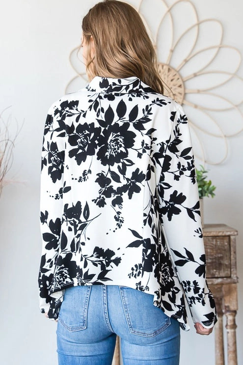 Floral Open Blazer