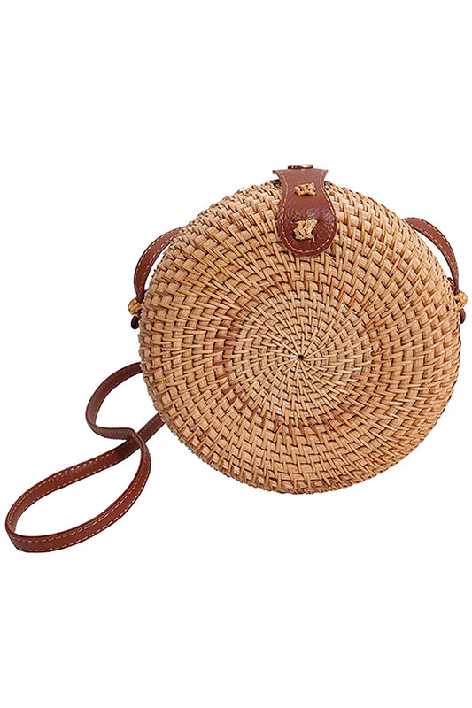 Genuine Rattan Straw Macaron Shell Bag