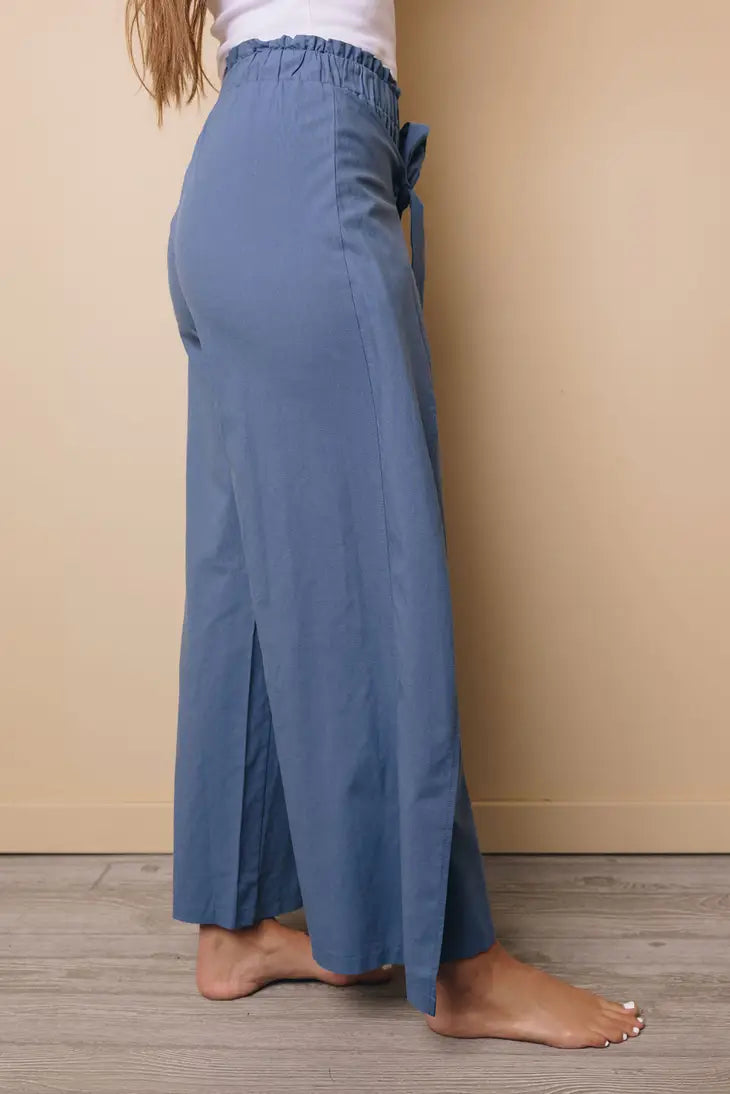 Manhattan Wrap Wide Leg Pants with Tie