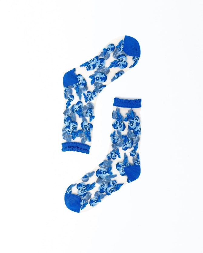 Blueberry Ruffle Sheer Sock