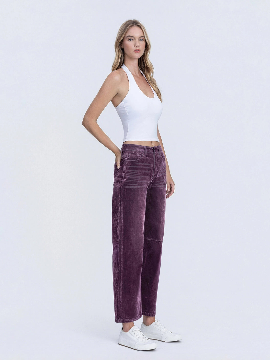 Purple Velvet Barrel Leg Jeans [[PRE-ORDER]]