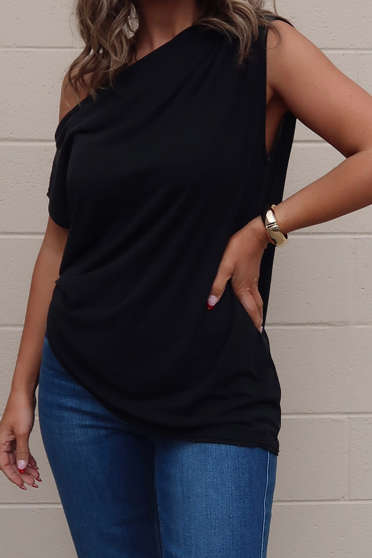 Free People Black Off The Shoulder Cascadia Tunic