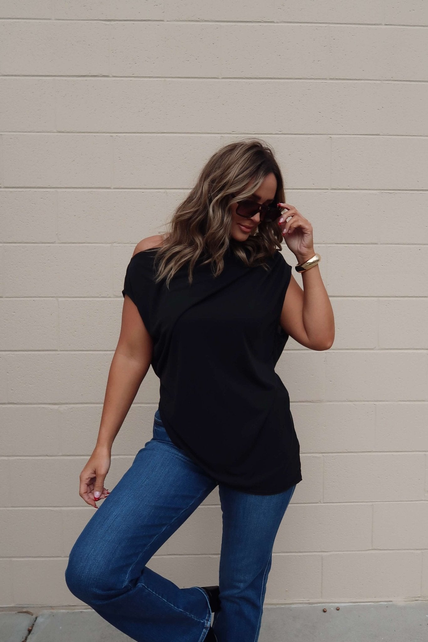 Free People Black Off The Shoulder Cascadia Tunic