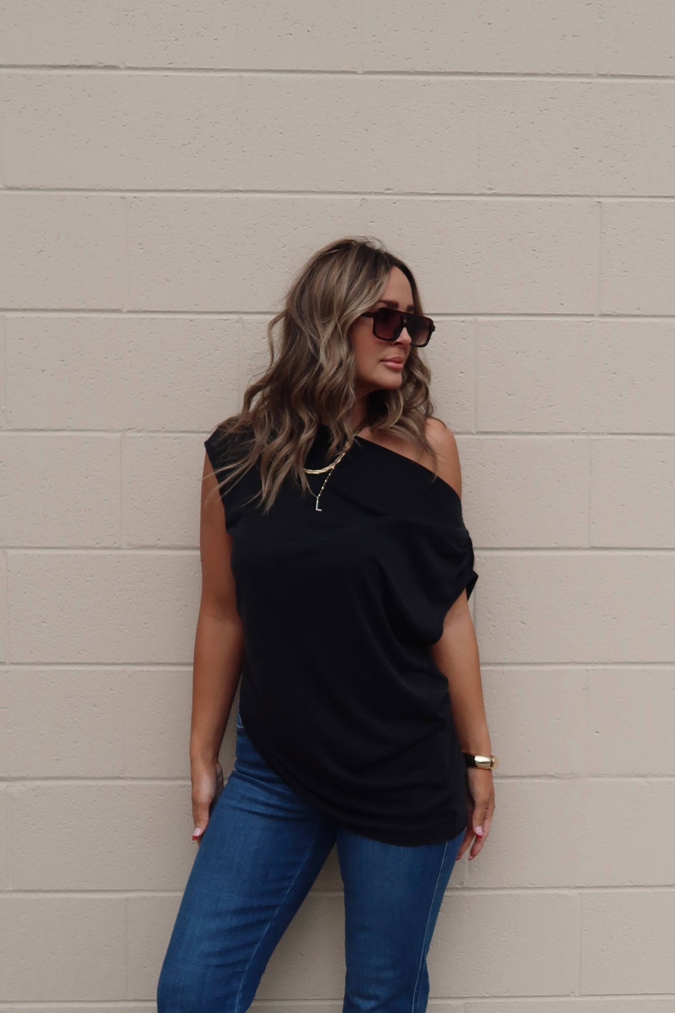 Free People Black Off The Shoulder Cascadia Tunic