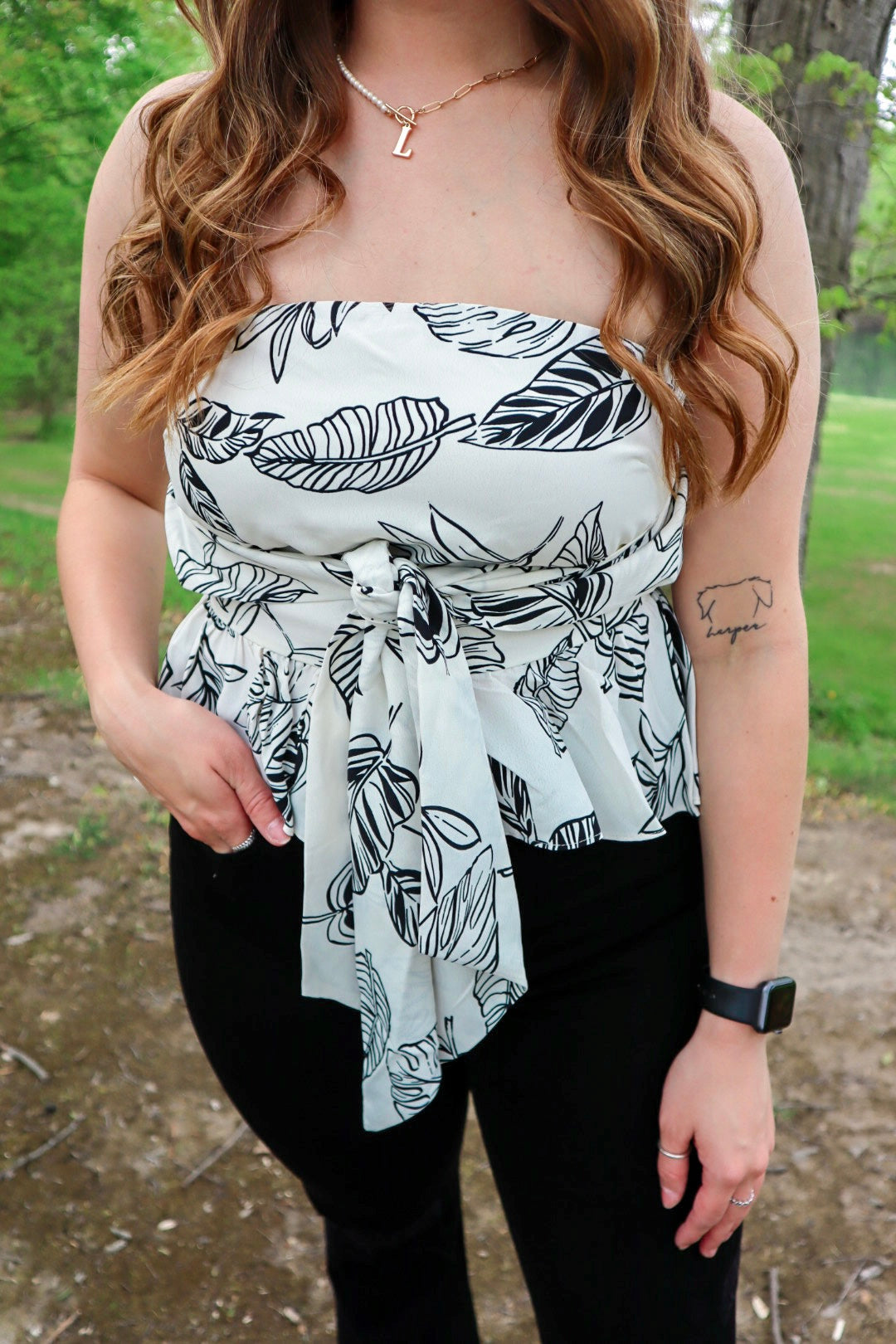 Tropical Print Crop Top