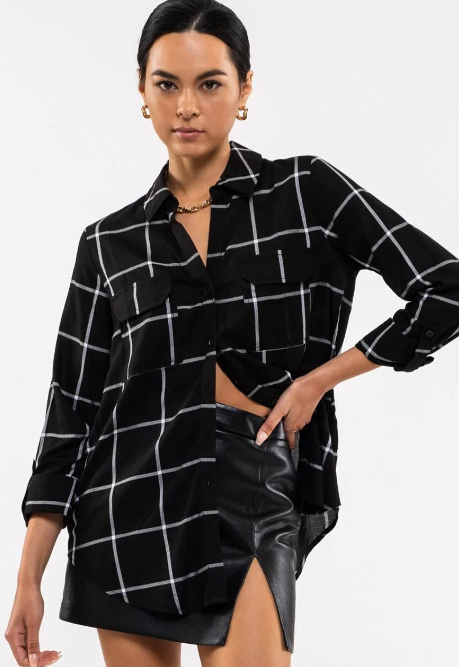 black grid button up top