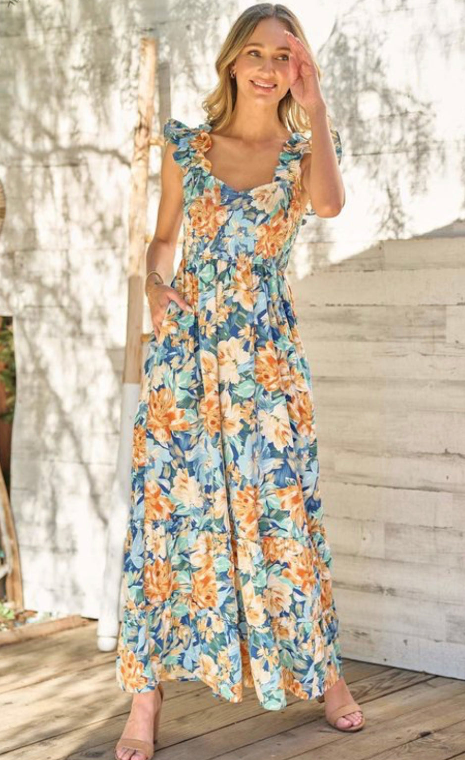 floral wide leg jumpsuit