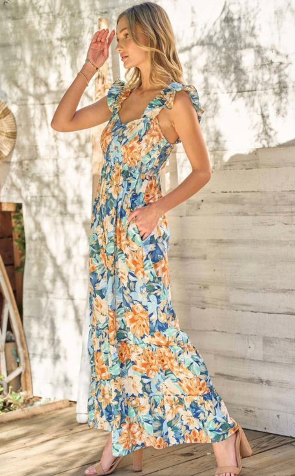 floral wide leg jumpsuit