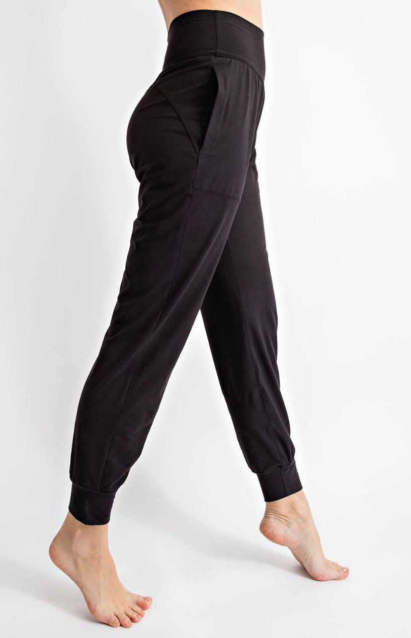 butter soft joggers in black