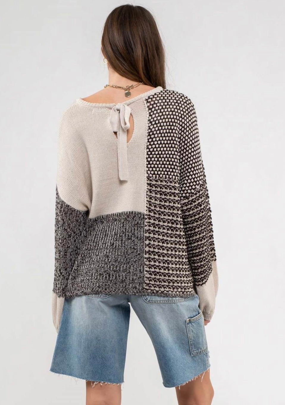 drop shoulder knit sweater