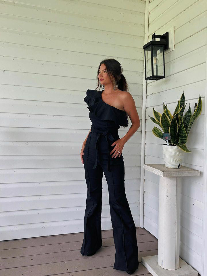 Black Denim Jumpsuit