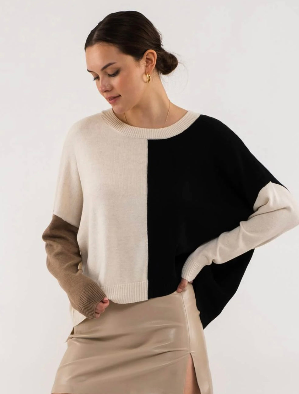 relaxed colorblock sweater