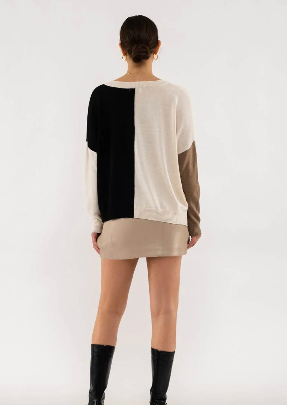 relaxed colorblock sweater