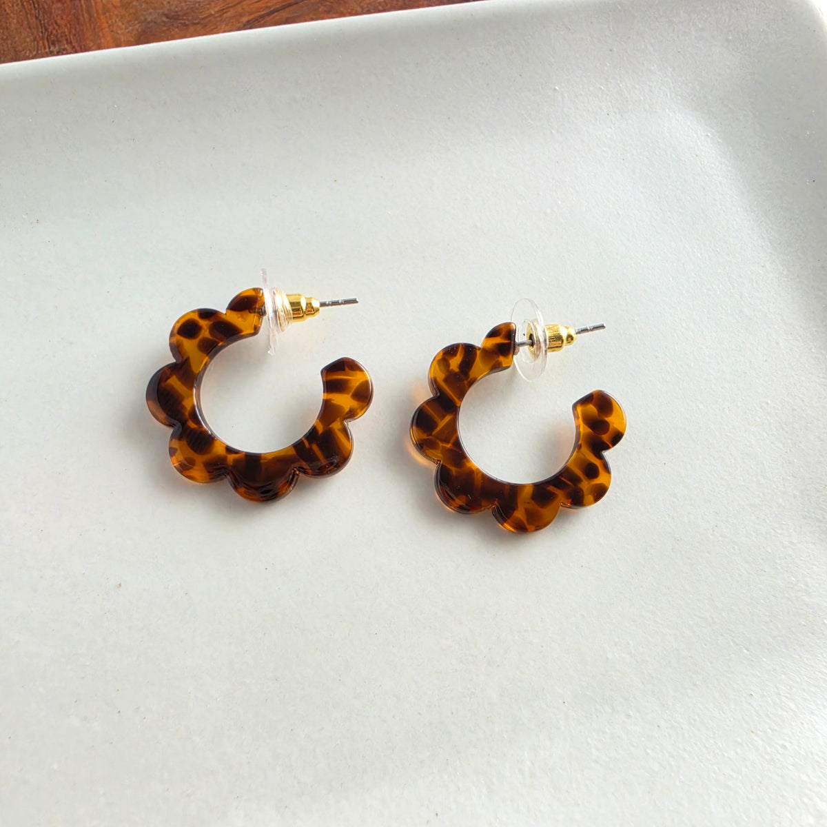 Flora Mini Hoops - Amber Dot