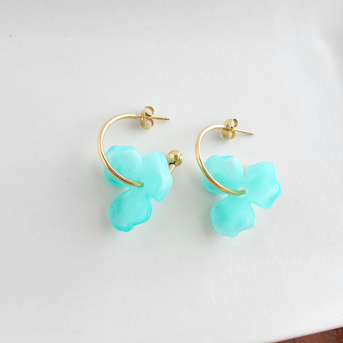 Magnolia Hoops - Aqua