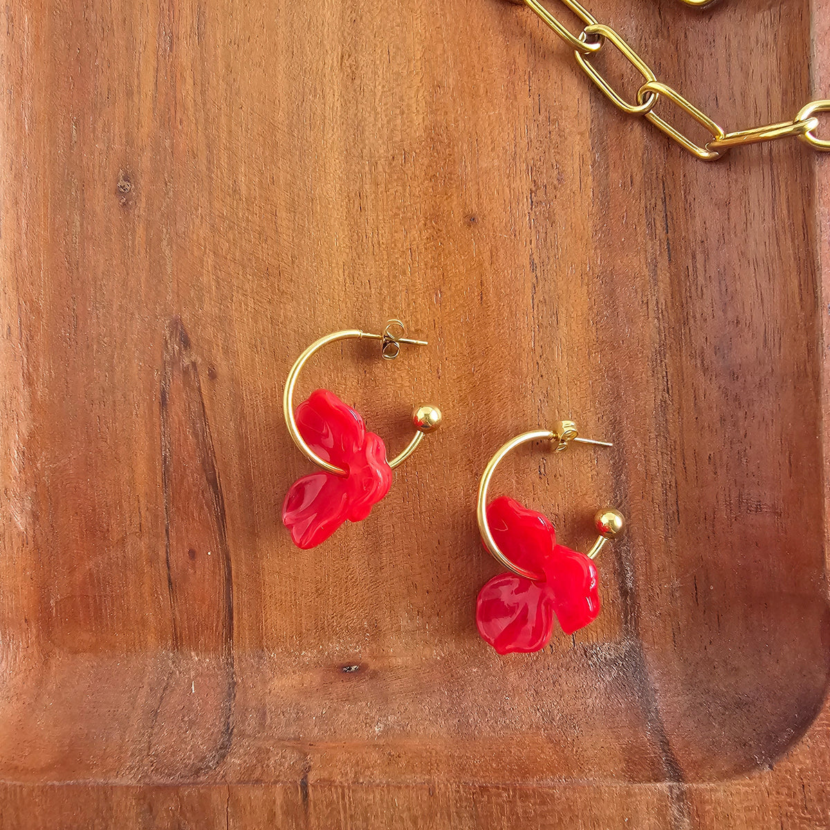 Magnolia Hoops - Poppy Red