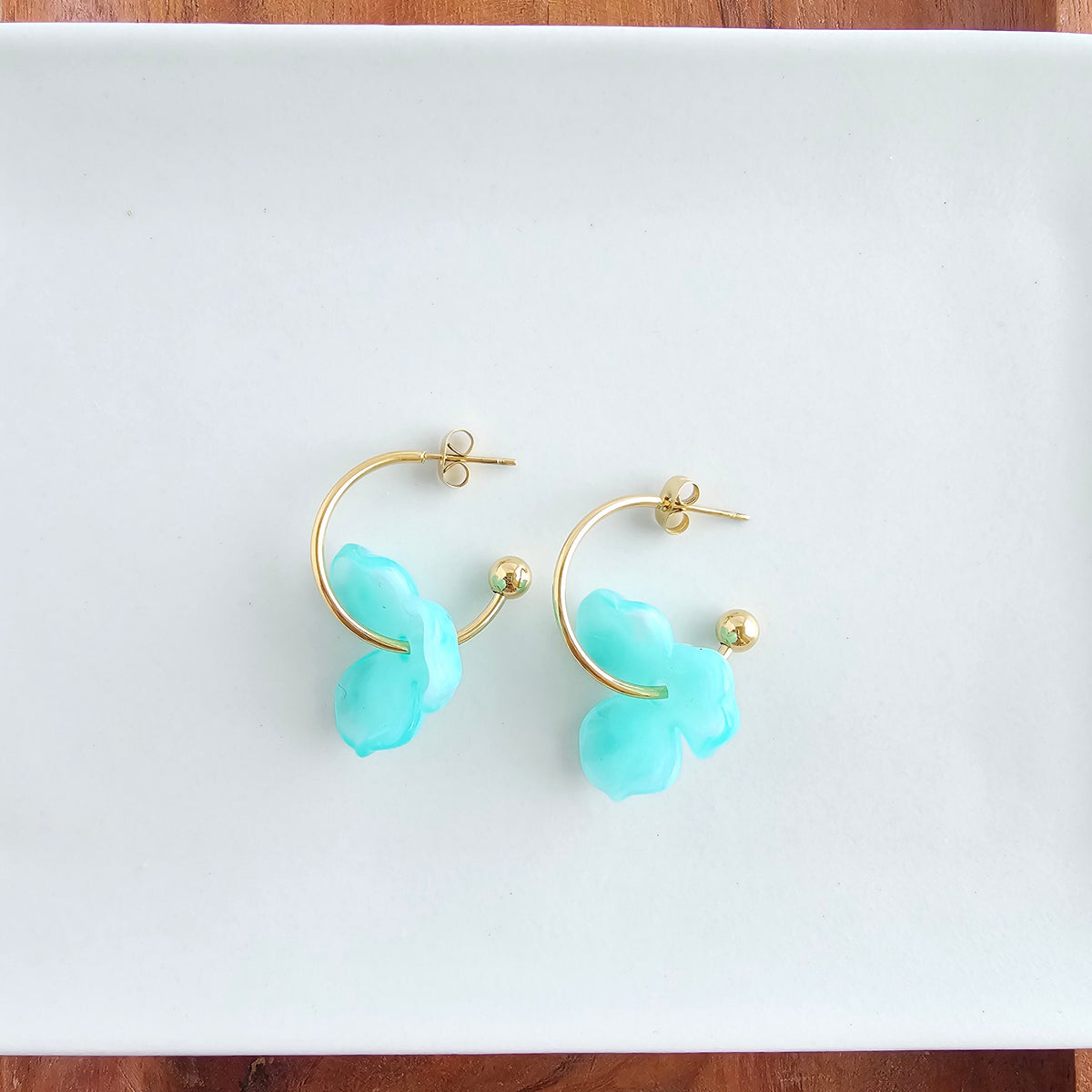 Magnolia Hoops - Aqua
