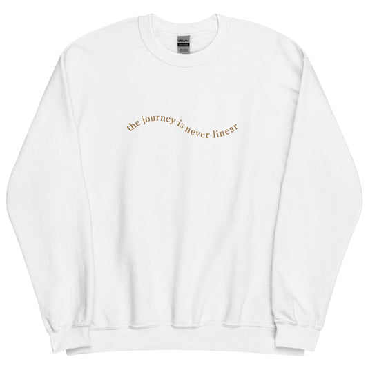 The Journey Is Never Linear Embroidered Crewneck