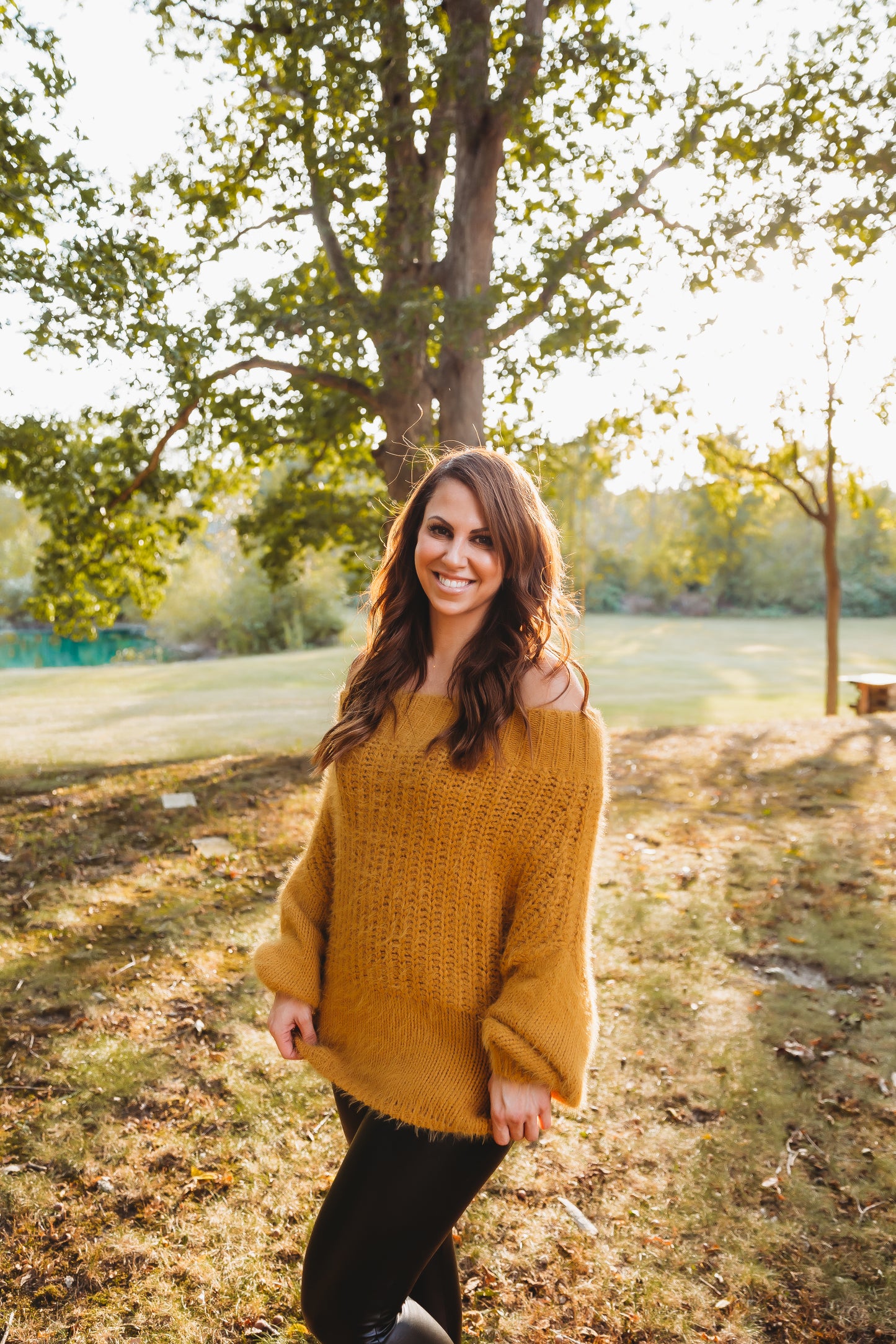 Mustard Fuzzy Knit Sweater