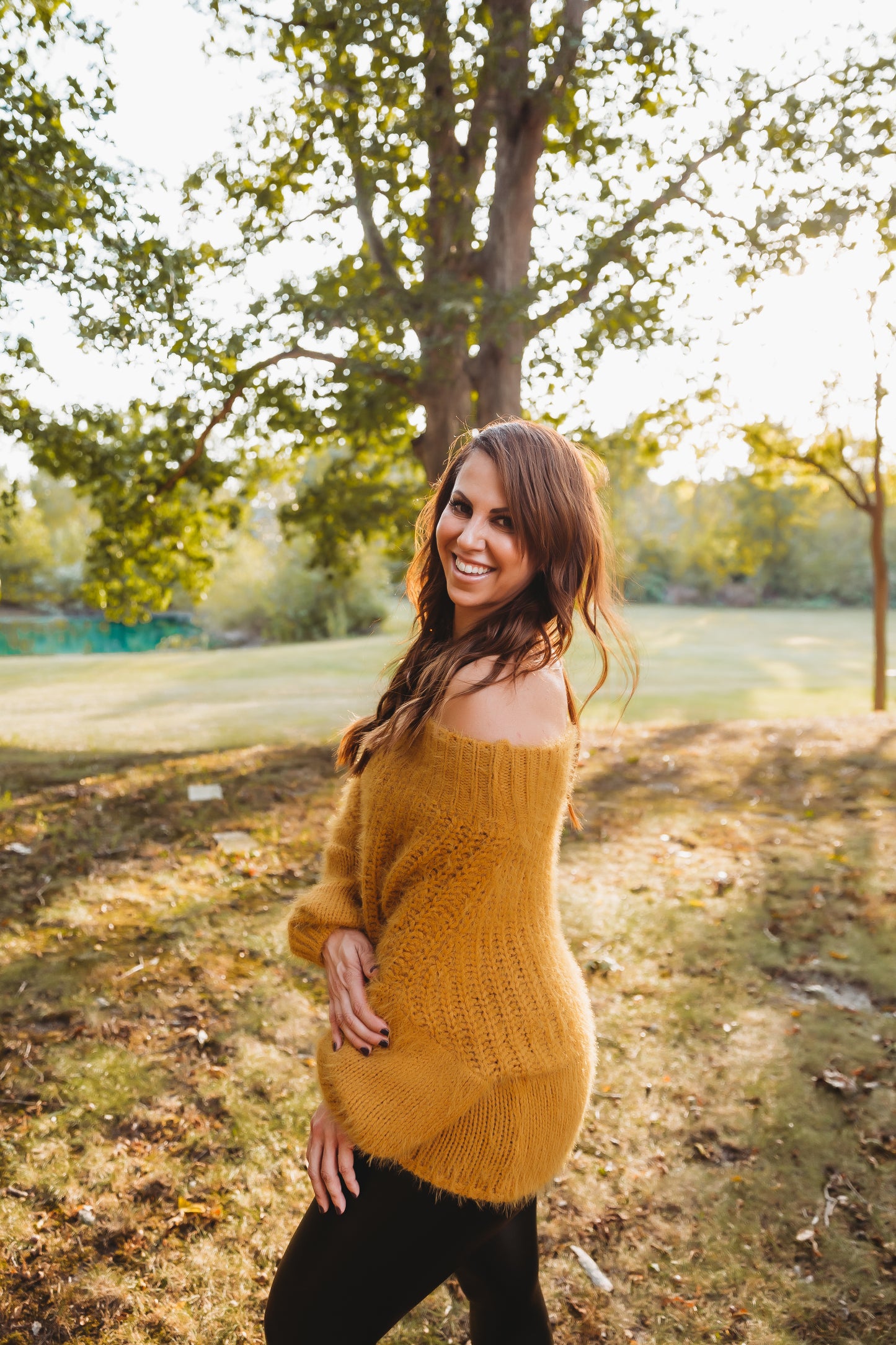 Mustard Fuzzy Knit Sweater