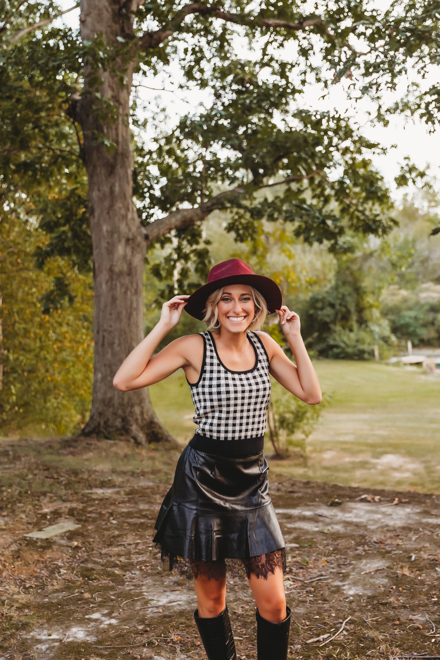 Plaid Knit Sweater Tank