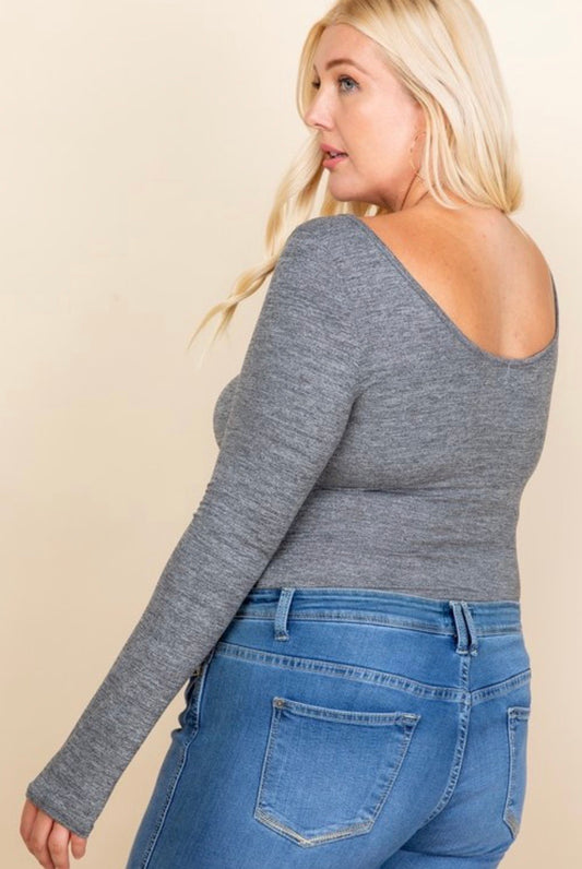 Heather Grey Bodysuit