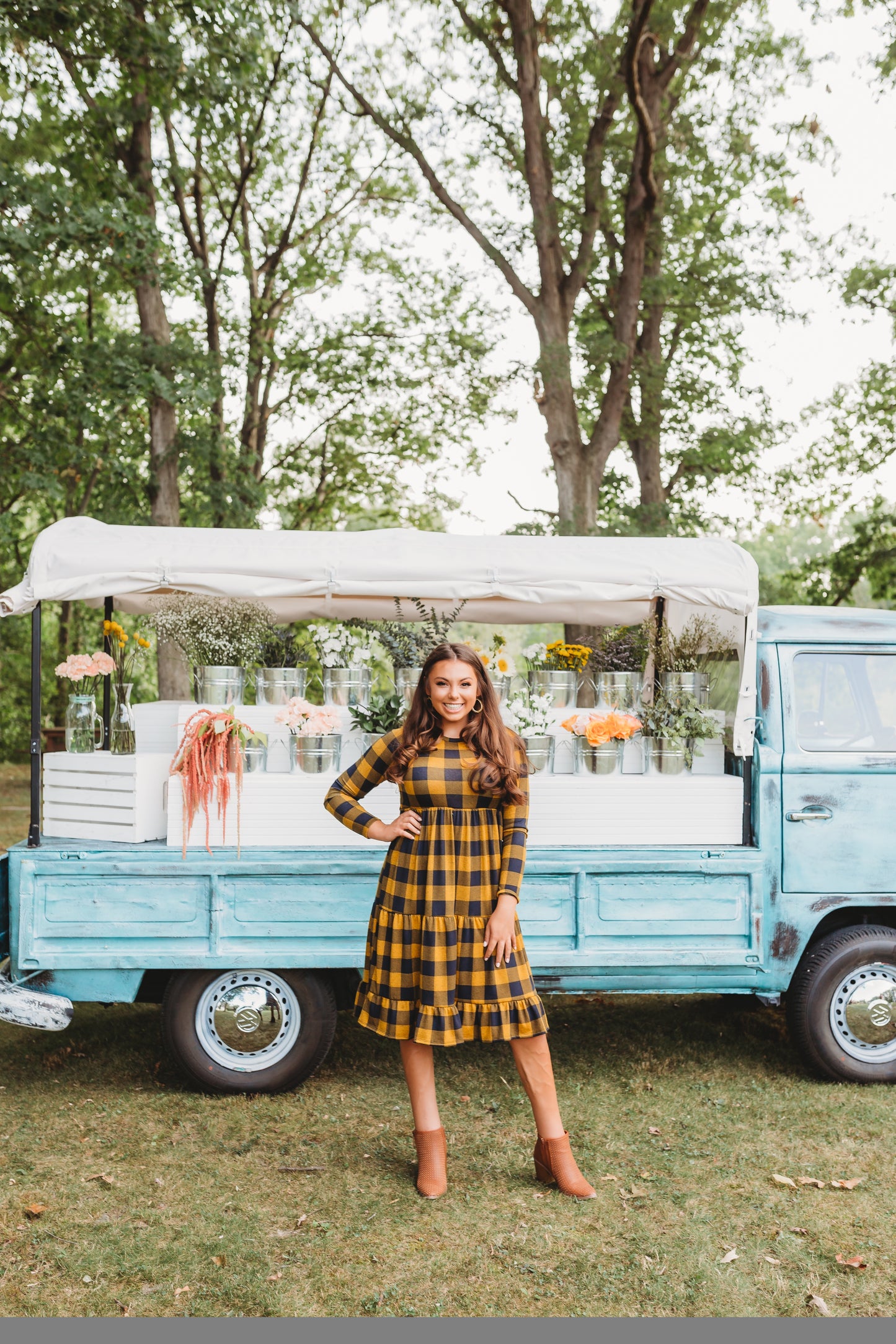 Mustard Plaid Dress