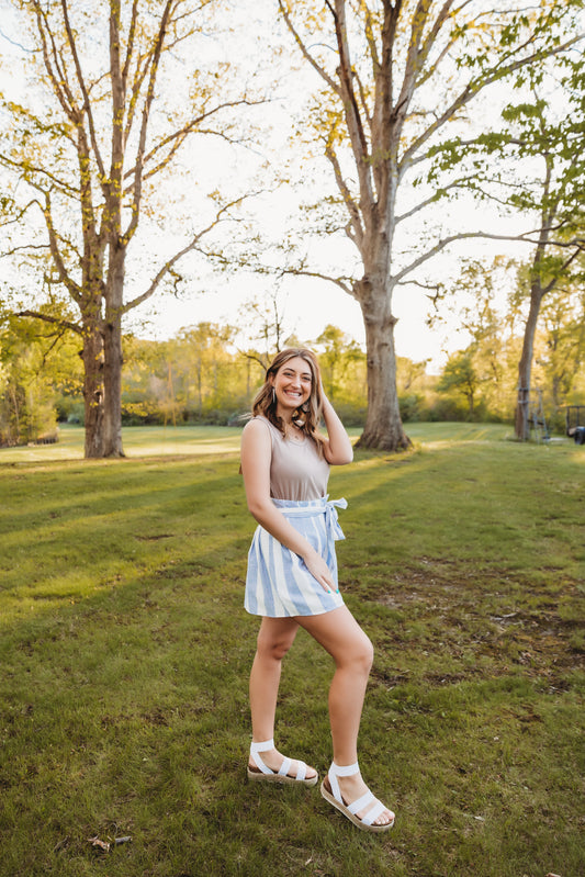 Paperbag Stripe Shorts